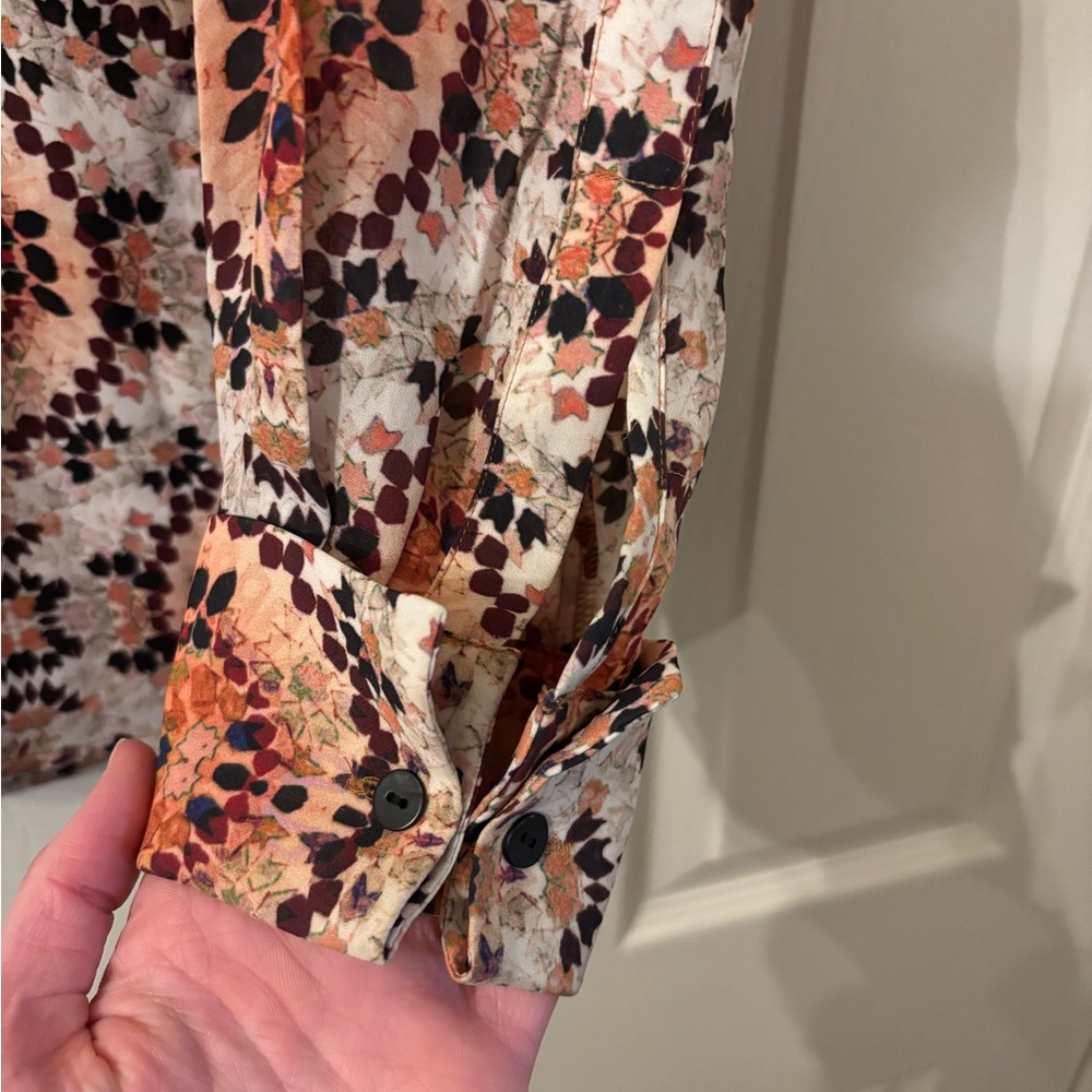 L'agence Multicolor Patterned Button-Down 100% Si… - image 4